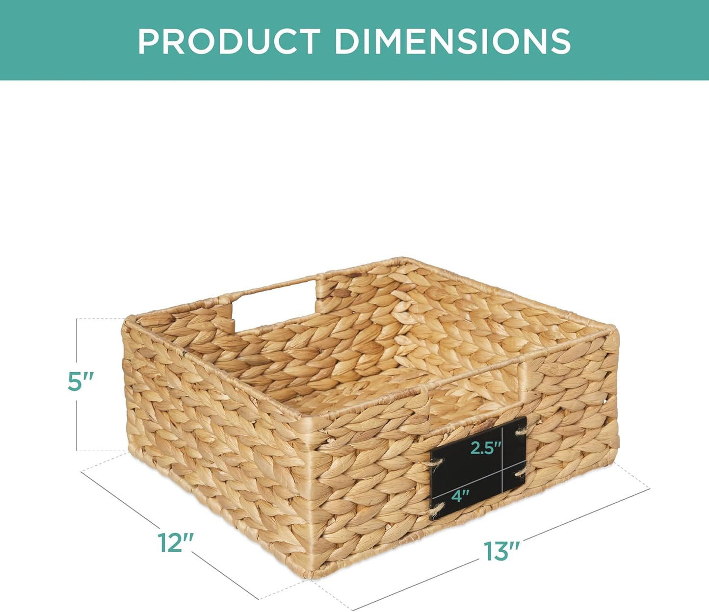 Best Choice Products Set of 4 9x12in Water Hyacinth Pantry Baskets, Woven Organizers w/Chalkboard Label, Chalk Marker - Natural