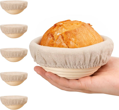 Kikcoin Banneton Bread Proofing Basket, 5 Inch Mini Banneton Basket