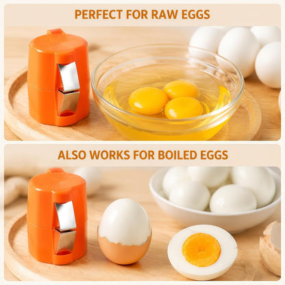Egg Shell Opener, 2-in-1 for Raw & Boiled Eggs，Orange