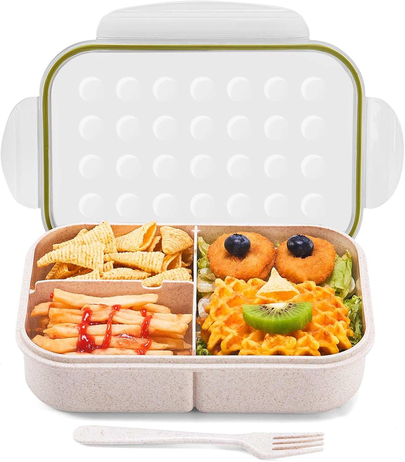 MISS BIG® Bento Box,Bento Box Adult,Lunch Box,Leak Proof Lunch Containers,No BPAs and No Chemical Dyes Bento Lunch Box,Dishwasher and Microwave Safe Lunch Containers for Adults(1900ml Gray)