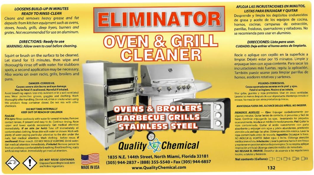 Quality Chemical Oven & Grill Cleaner - Heavy-Duty - Fast Acting & Easy to Use - Degreaser 128 oz (Pack of 1)