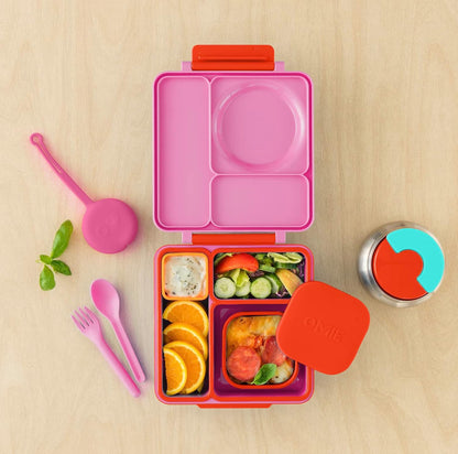 OmieBox Silicone Leakproof Snack Containers To Go, Food Storage Containers with Lid, School Lunch Bento Container - BPA Free, Airtight, Dishwasher and Freezer Safe, Oven Safe - 9.4 ounces (Pink)