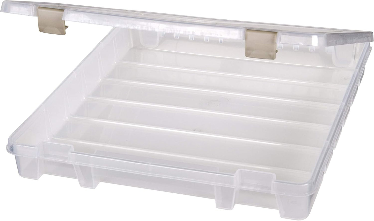 ArtBin 9101AB Super Satchel Slim with Removable Dividers, Art & Craft Organizer, [1] Plastic Storage Case, Clear, Divided Compartments