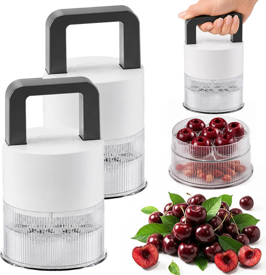 Cherry Pitter 2-Pack, 7-Hole Cherry Corer Tool for Fast Pit Removal
