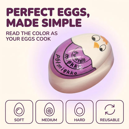 Purple Kitchen Timer Practical Reminder Color Changing Egg Timer Soft Hard Boiled Egg That Changes Color When Eggs are Ready