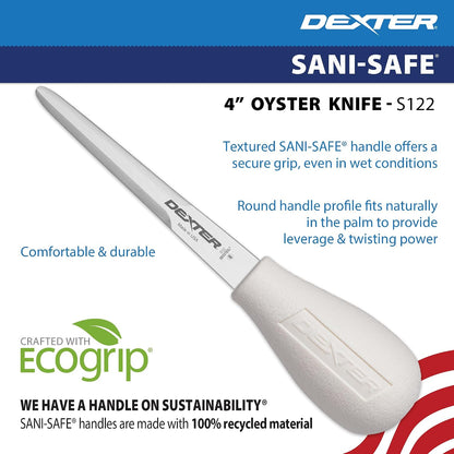 Dexter-Russell Sani-Safe S122-PCP 4" Boston Pattern Oyster Knife with Polypropylene Handle