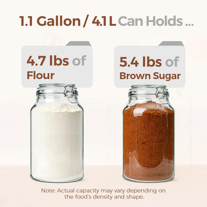 ComSaf Glass Pantry Jars with Airtight Lids 0.7 Gallon 2 Pack Wide Mouth | Flour sugar rice, Sourdough pickling, Pantry organization, Scoop included, Baking supplies, Bulk food storage, Large capacity