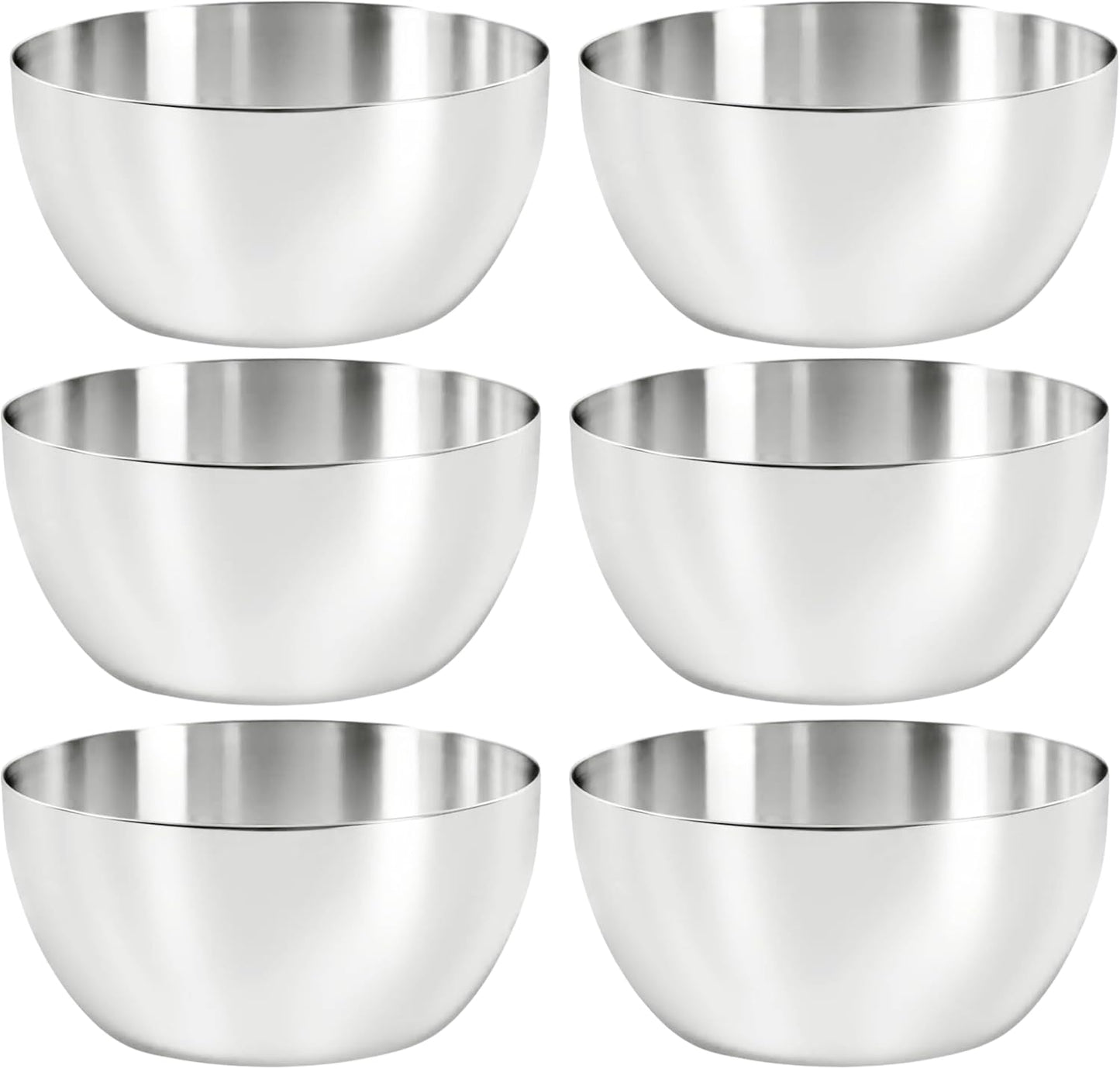 Stainless Steel Bowls (6 Pack), 180 ML / 6 Oz Unbreakable Stackable Dinner Bowls, Sauce Dishes Metal Curry Snack Seasoning Bowl, BPA Free & Dishwasher Safe