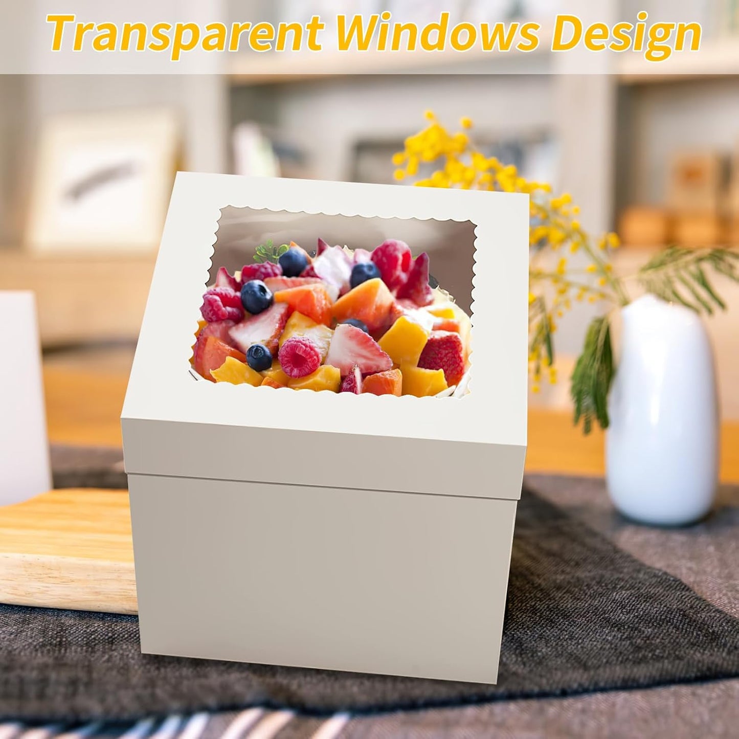 WINKIO Cake Boxes 12 inch, Cake Carrier Holder, Storage Transport Container