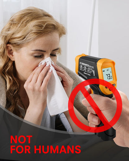 Eventek Infrared Thermometer Gun, -58°F to 1112°F Laser Thermometer Temperature Gun, IR Temp Gun for Cooking, Pizza Oven Accessories, Griddle, AC, Barbecue, Air, Fridge, Engine, Kitchen