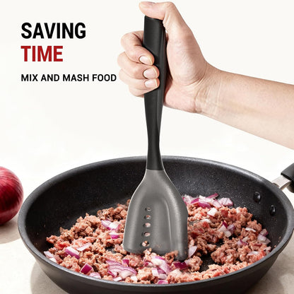 Meat Chopper Mincing Spatula, Silicone Hamburger Grinder for Ground Beef