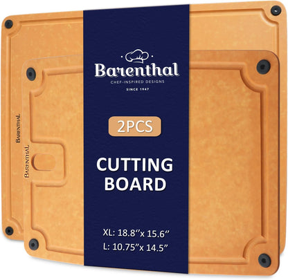 Cutting Boards for Kitchen Dishwasher Safe Eco-Friendly Composite Cutting Board Set of 2, Reversible Chopping Board with Handles & Juice Grooves, Small & Large Cutting Board for Countertop