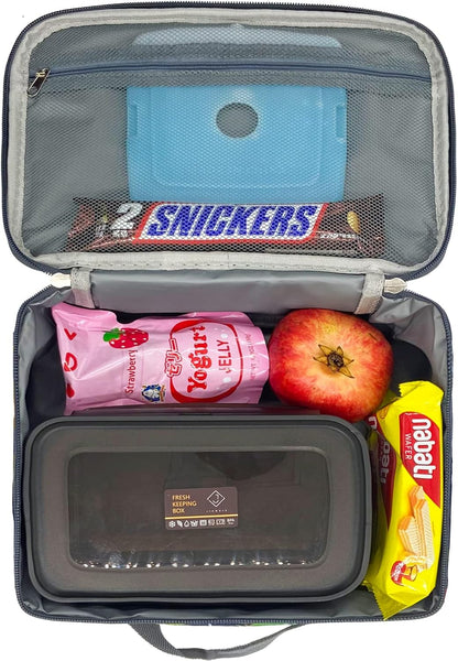 Kulle Space Lunch Box for Kids, Insulated Lunch Bag for Boys, Large Capacity Thermal Tote for School, Office, Daycare - Rocket Design, Washable & Leakproof