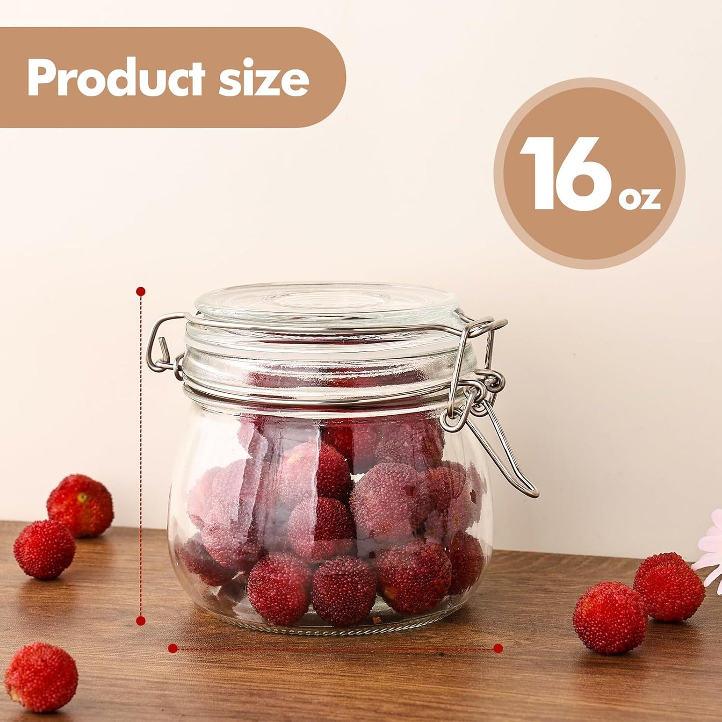 Glass Food Storage Jars 37 oz Set of 6,Glass Storage Containers Clear Glass Food Canister with Bamboo Lid Airtight For Serving Tea, Coffee, Flour, Sugar, Candy, Cookie, Spice and More (Square)