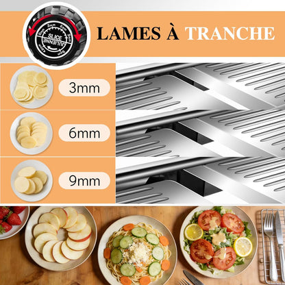 MASTERTOP Mandoline Slicer for Kitchen Adjustable Stainless Steel Food Slicer Vegetable Chopper Onion Waffle French Fry Cutter Potato Chip Julienne Slicer with Safety Gloves