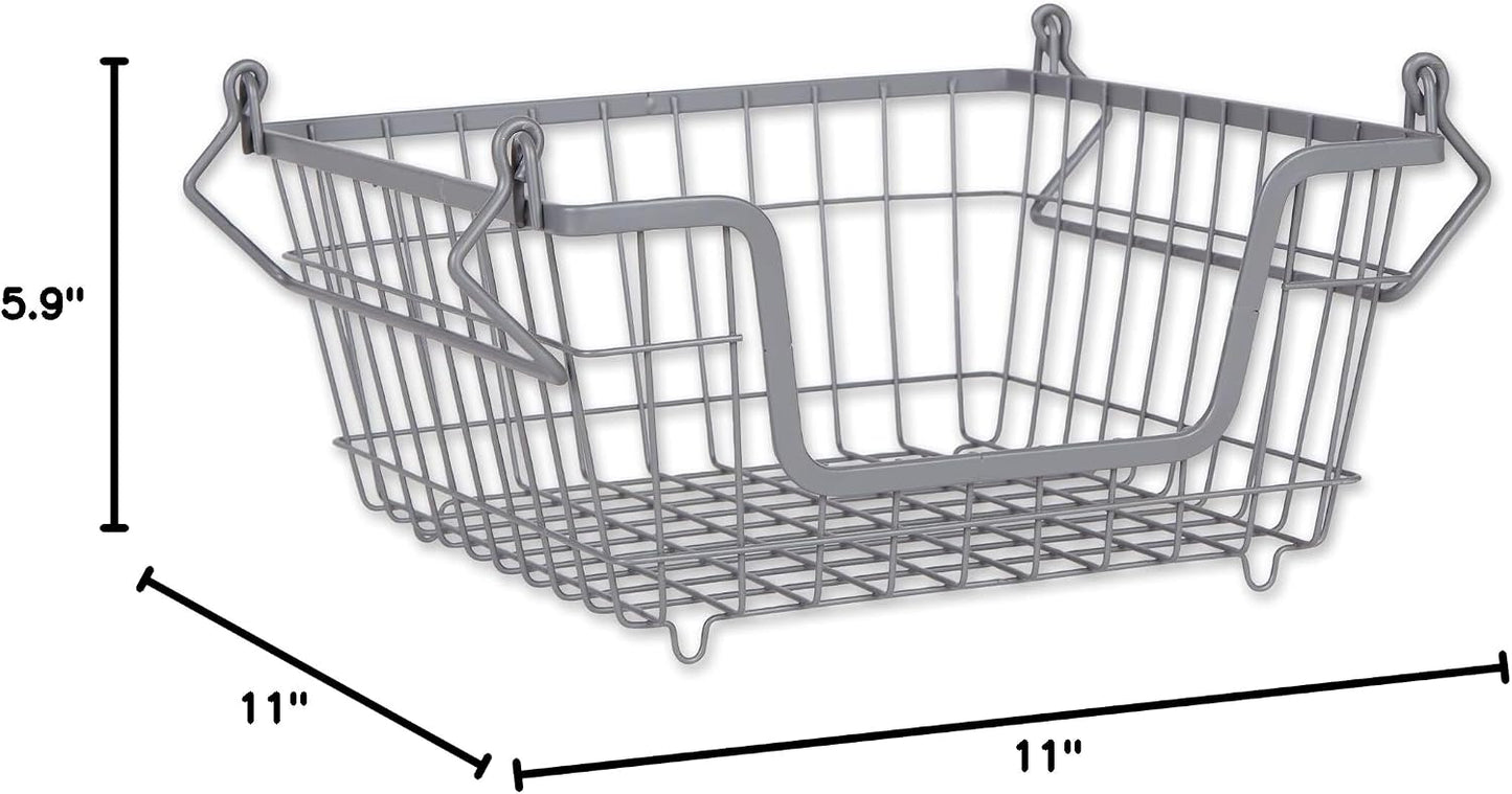 DII Metal Wire Mesh Stackable Utility Storage Bin, Small Round, 12x12x10", Bronze