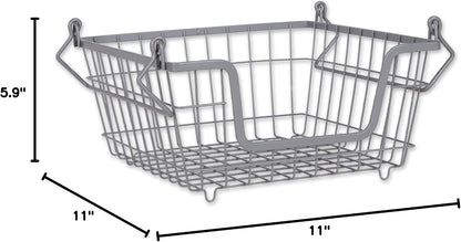 DII Metal Wire Mesh Stackable Utility Storage Bin, Small Round, 12x12x10", Bronze