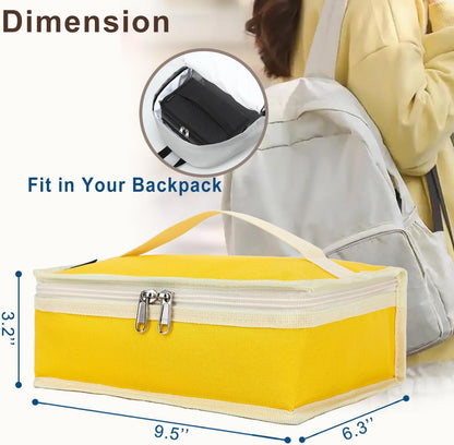 FlowFly Small Insulated Lunch box Portable Soft Bag Mini Cooler Thermal Meal Tote Kit with Handle for Work & School, Black