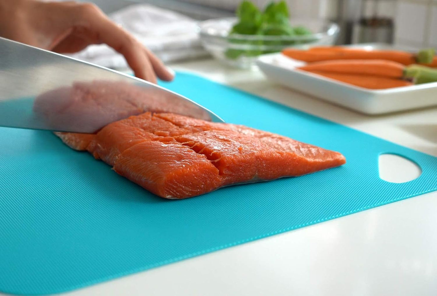 Dexas Heavy Duty Cutting Board Grippmat, Flexible Cutting Boards for Kitchen, Set of 4, Non Slip Plastic Board Cutting Mat 11.5 by 14 Inches Gray, Red, White and Green Set, Kitchen Gadgets