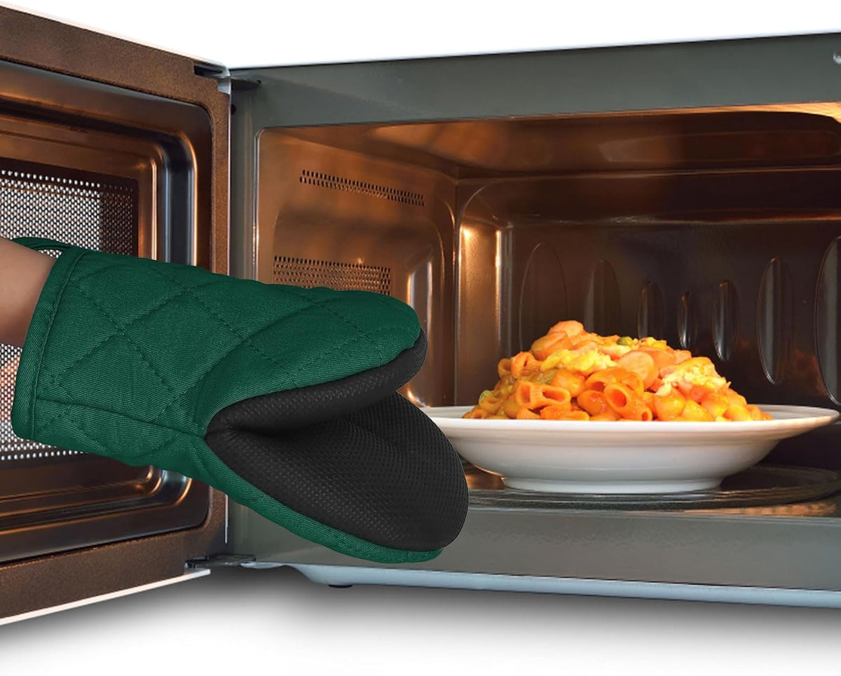 Goldmeet Mini Oven Mitts 2-Pack, 7"x5.5", 500°F Silicone Grip, Gray