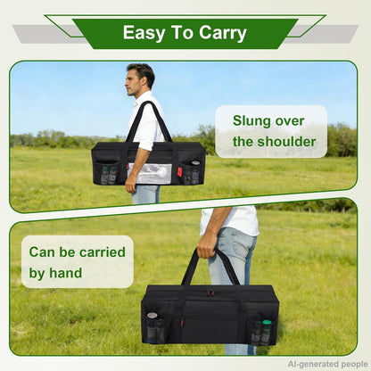 Extra Thick 24" Storage Bag Grill Tool Organizer Pro, BBQ Tool Heavy Duty Storage Bag with Pockets, Double Layer 600D Oxford Cloth Waterproof (2X Thickness), Camping, Tailgating, BBQ Party Gift