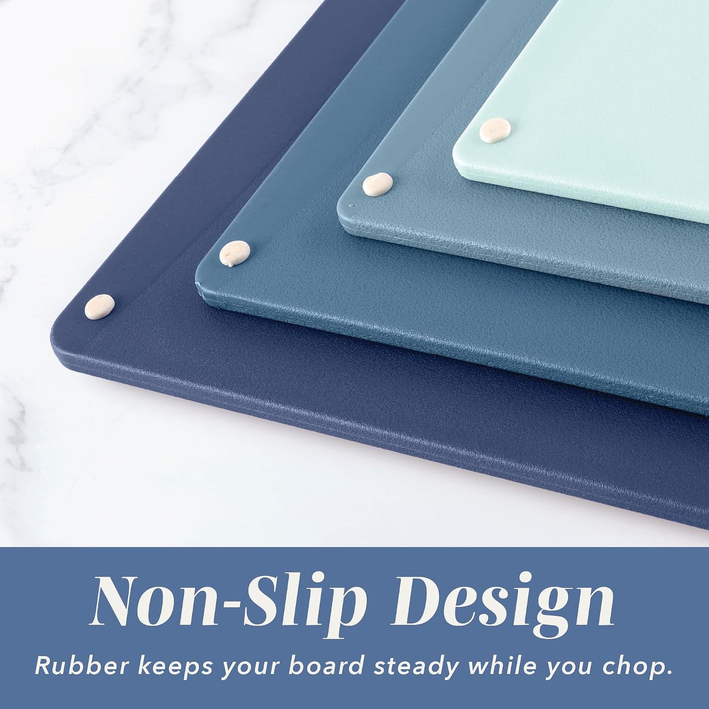 COOK WITH COLOR Non-Slip Cutting Board Set – Kitchen Essentials with Easy Grip Handle for Meat, Veggies, and Fruits, 3 Cutting Boards, Speckled White