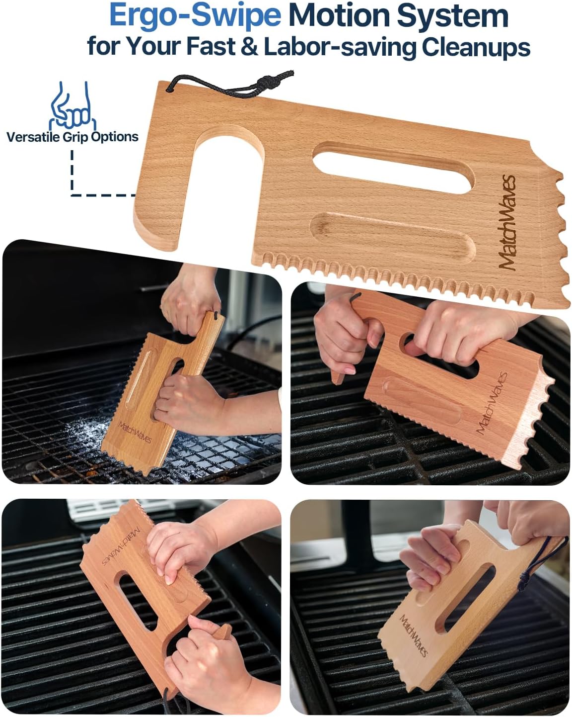 Grill Scraper for Traeger Grills, Grill Grate Cleaner - Safe Bristle-Free Grill Cleaning Tool