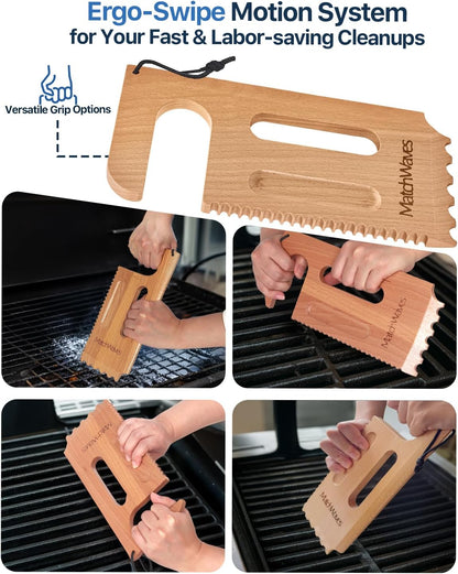 Grill Scraper for Traeger Grills, Grill Grate Cleaner - Safe Bristle-Free Grill Cleaning Tool