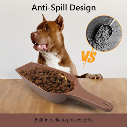 Food Scoop, Cup Capacity Dog Food Scooper With Measuring Lines For Dog, Puppy and Cat Coffee Bean Flour Scoop Set (Grey)