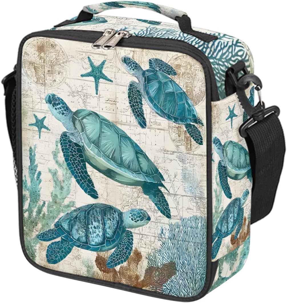 cfpolar Skull Skateboard Lunch Box for Boys Girls, Insulated Lunch Bags for Kids Reusable Mini Cooler Lunch Tote Lunchbox Thermal Meal Tote Kit with Shoulder Strap for Work School Picnic