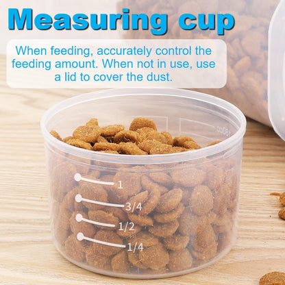 SenseYo Pet Food Storage Container 2lb 2.5L Translucent Cat Dog Food Storage Container Dispenser with Measuring Cup Pour Spout Sealed Cover for Pets (Pink 1pcs)