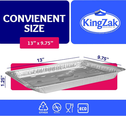 Aluminum Foil Broiler Pans, Grill Liners, (200 Pack) Sheet Pans for Oven, Roasting Rack, Disposable Aluminum Trays with Ribbed Surface for BBQ
