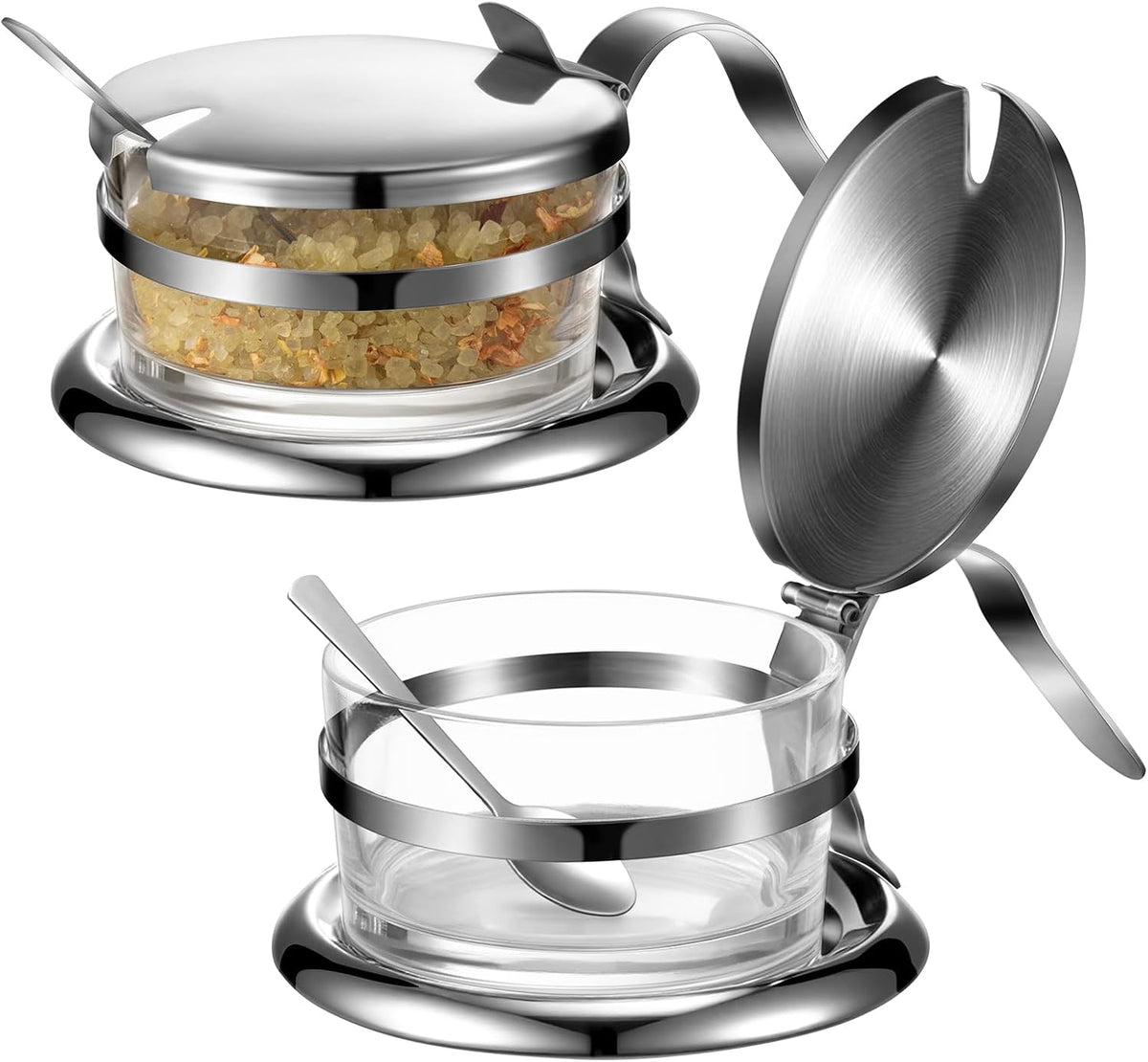 Honeydak Stainless Steel Salt Cellar with Spoon 6.76 oz