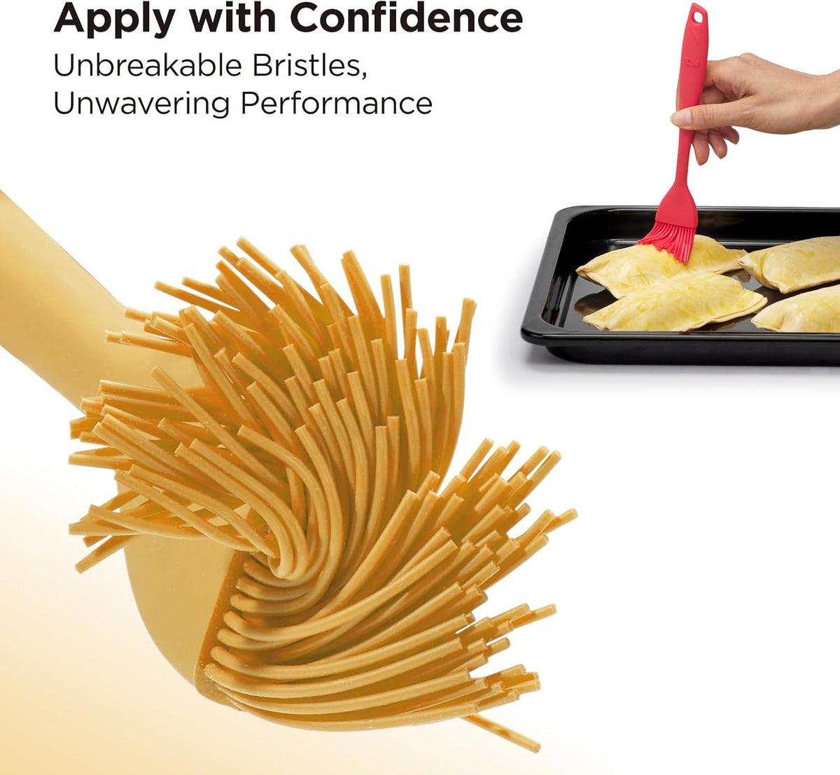 Kitchen Mama WaltzGrip Platinum Silicone Basting Pastry Brush, Yellow