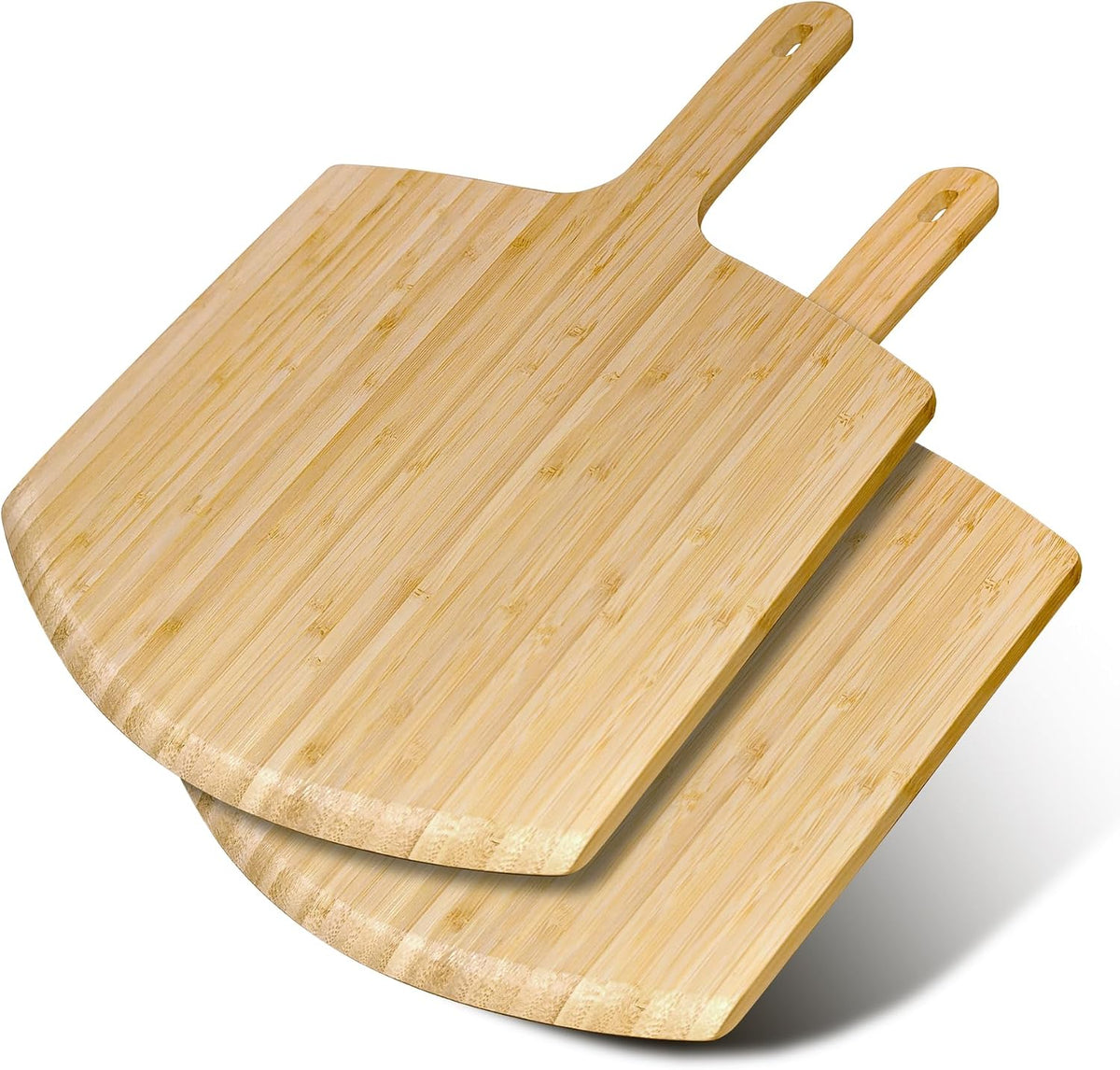 Pizza Peel 12 inch 2pack Bamboo Wood Pre Paddle Spatula Turner for Oven