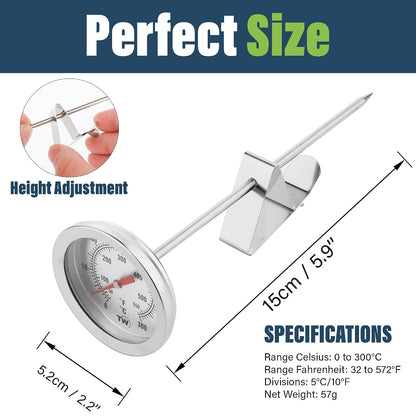 Sugar Thermometer for Making Jam and Candy with Pot Clip