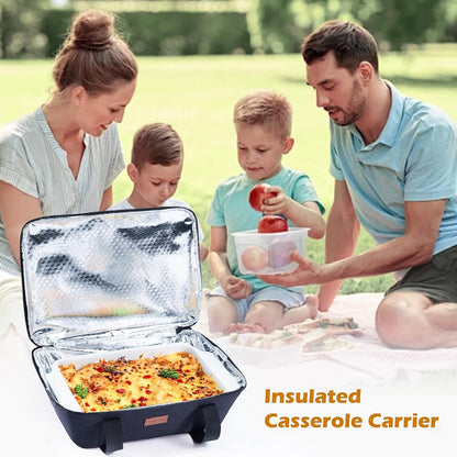 BAGSPRITE Insulated Casserole Carrier for Hot or Cold Food with Heat-resistant Mat, Casserole Dish Carrier Insulated Food Carrier, Hot Food Carrier, Foil Pan Carrier Fits 9" x 13" Baking Dish