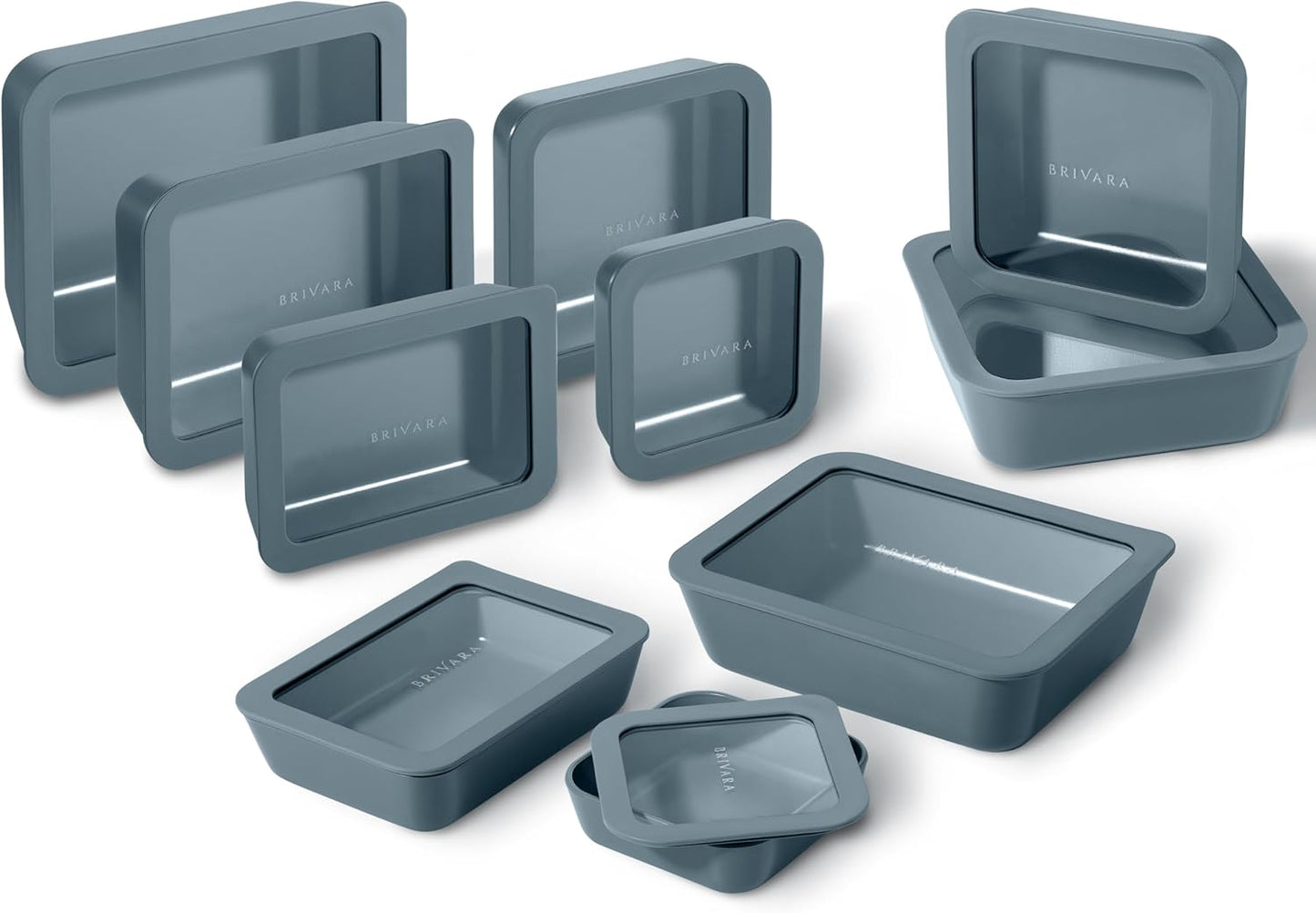 Ceramic Coated Glass Food Storage Container | No PTFE, PFOA, PFAS, and BPA | Reusable Non Toxic Meal Prep Container with Glass Lid | Easy To Store | 3 Cup Rectangle [Onyx]