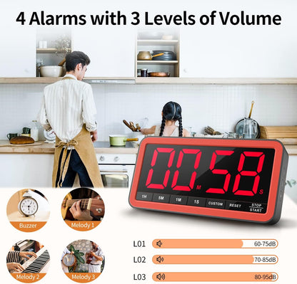 VOCOO Large 7.8" Digital Timer, Magnetic LED Timer for Kitchen & Classroom