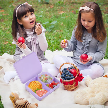 JOOPETALK Kids Snackle Lunch Box with Leak-Proof Snack Container, 8 Compartments with Detachable Dividers, BPA-Free, Dishwasher Safe – Bento Box for School & Travel(Blue)