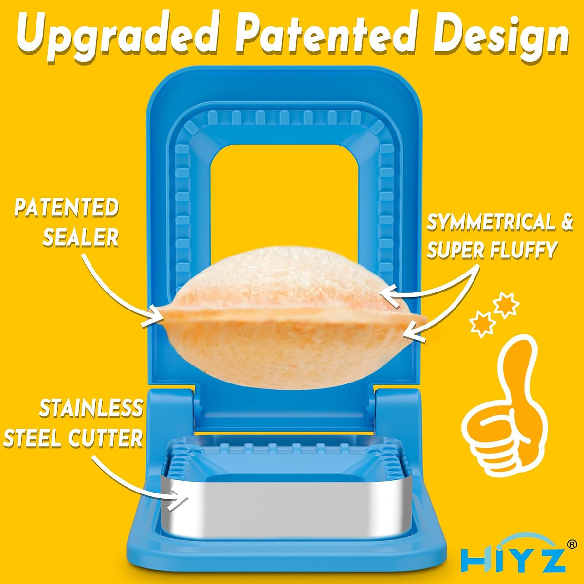 HiYZ Sandwich Cutter and Sealer - Stainless Steel Decruster Sandwich Maker - Peanut Butter and Jelly Crustless Sandwich Bread Pancake Maker Cookie Cutter for Kids Children Boys Girls