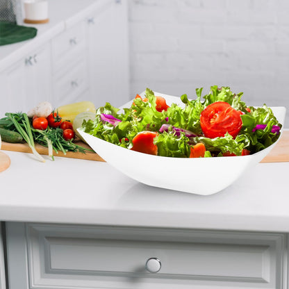 R-kay 6 Pack Square Plastic Serving Bowls - Clear Plastic bowls 16 Oz - Disposable Serving Bowls Heavy Duty For Weddings Catering And Birthday parties