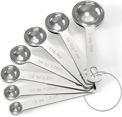 TILUCK Stainless Steel Measuring Cups & Spoons Set,Coffee Scoop Spoon,Kitchen Gadgets for Cooking & Baking,Set of