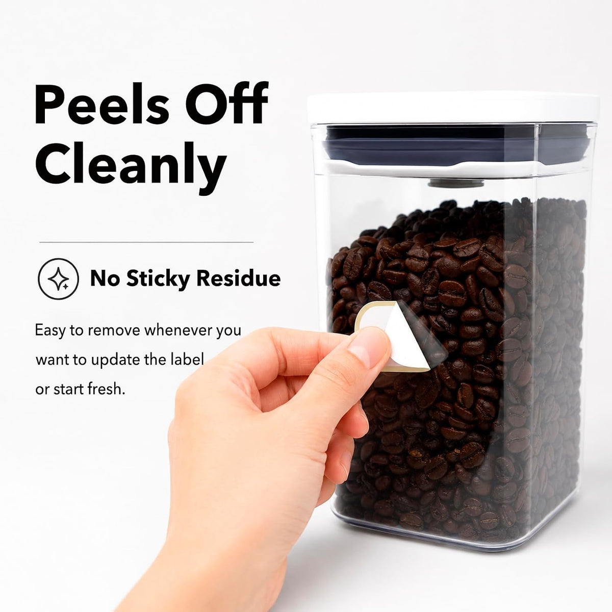 Removable Expiration Date Labels for Food Containers, Waterproof Food Storage Labels for Deli Containers, Best By Pantry Label, Freezer Refrigerator Label, Write On Kitchen Organization Label