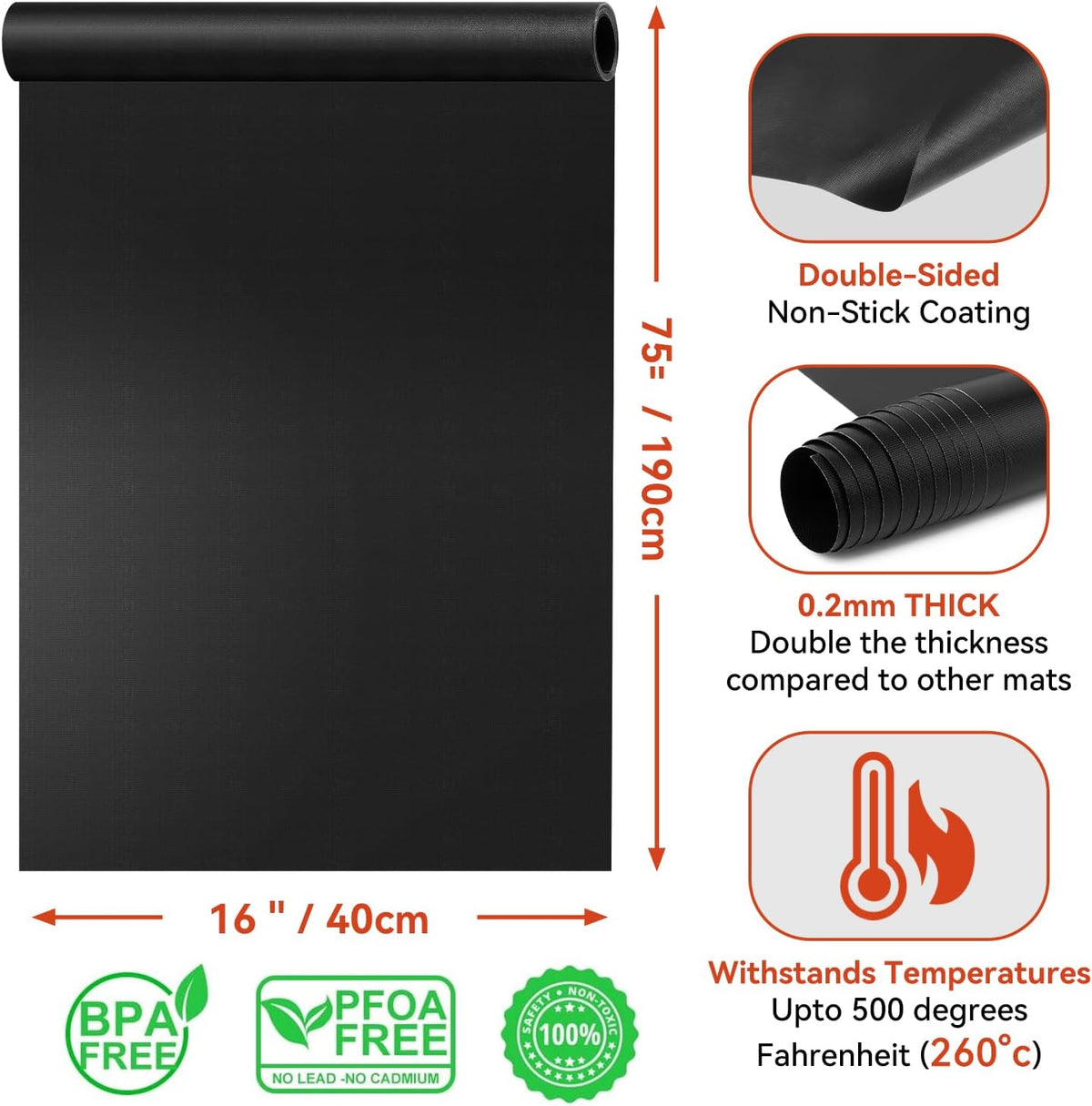 Oven Liners for Bottom of Electric Gas Oven, Reusable Non-Stick Teflon Protector Mat, Heat Resistant Grill Mats Outdoor, Easy to Clean Gas Stove Liners BPA and PFOA Free 23.6"x 15.7" Stovetop Cover