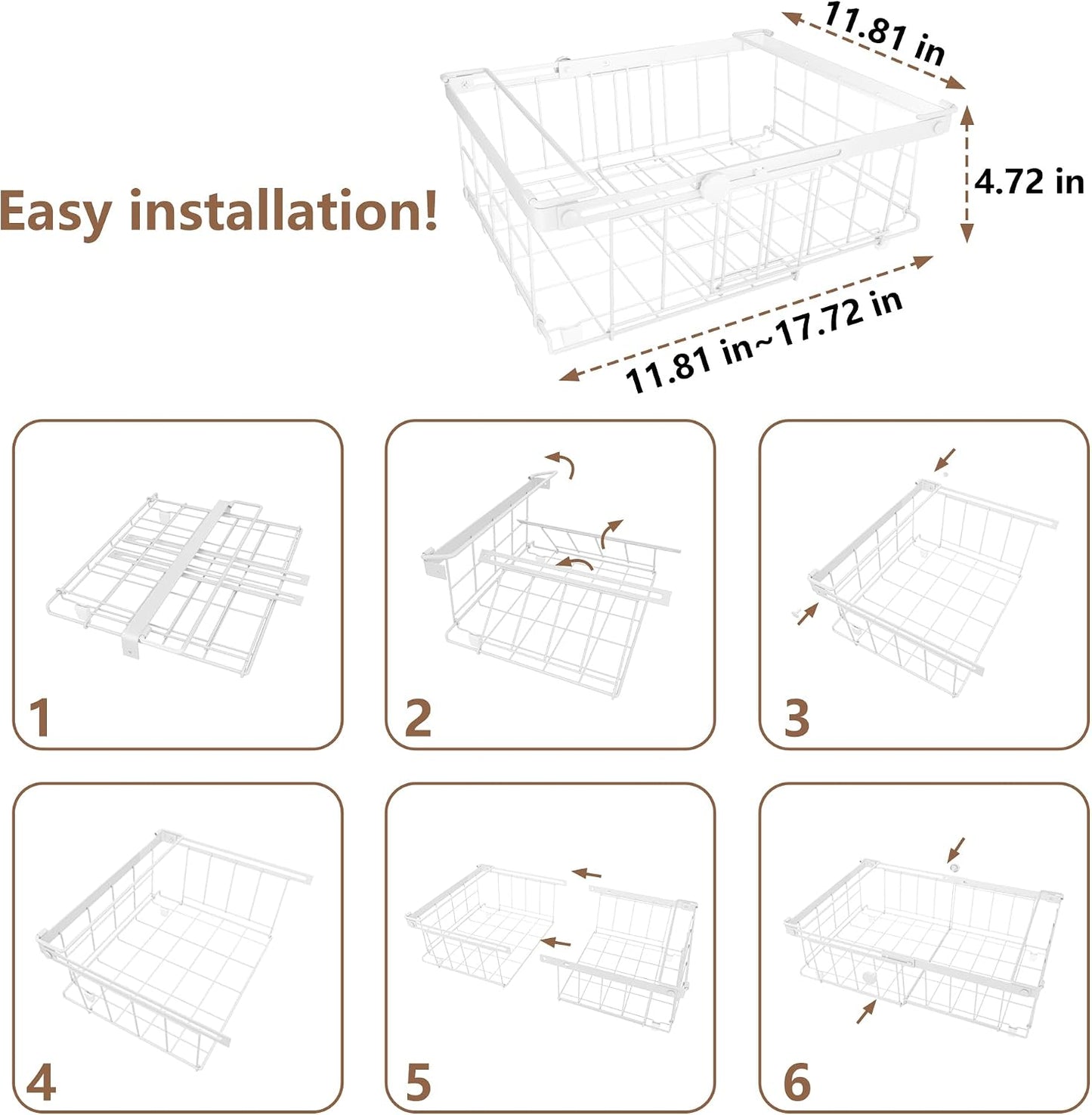 Freezer Organizer Bins, 6-Pack for Chest Freezers | Stackable & Expandable Storage Container with Handles | White Foldable Baskets for 10-20 Cu. Ft. | for Sorting Frozen Meats