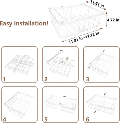 Freezer Organizer Bins, 6-Pack for Chest Freezers | Stackable & Expandable Storage Container with Handles | White Foldable Baskets for 10-20 Cu. Ft. | for Sorting Frozen Meats
