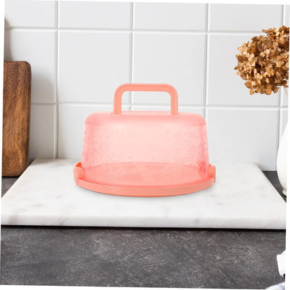 Portable Cake Carrier 9.84 Inch Transparent Plastic Cake Box with Handle and Lid for Household Baking Storage and Outdoor Transport