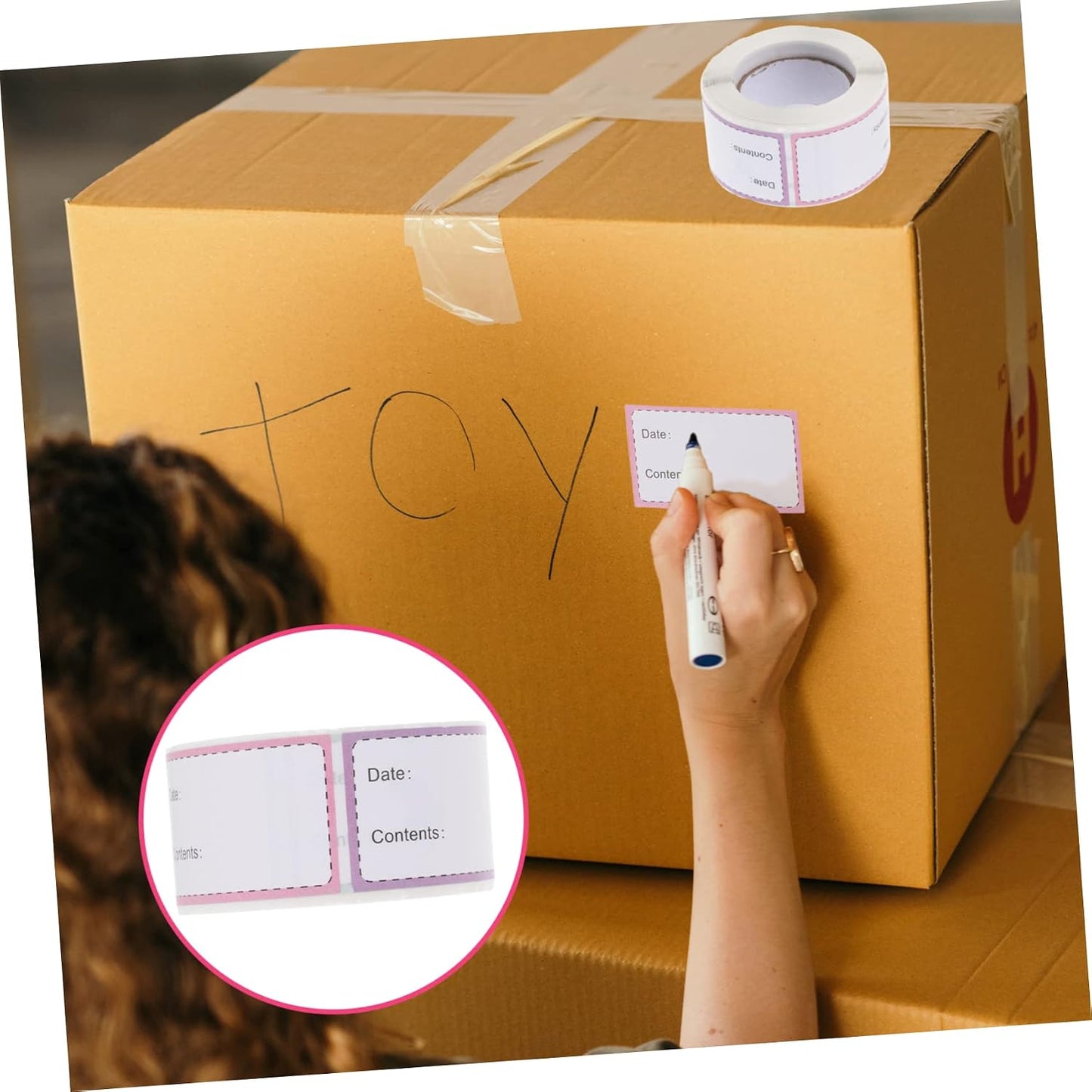 Zerodeko Date Stickers for Food Containers Reusable Adhesive Labels Kitchen Storage Roll