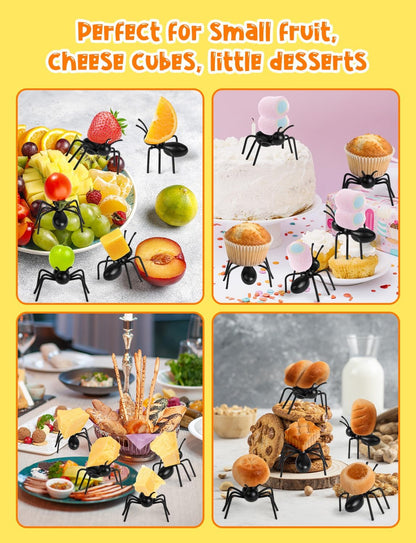 36pcs Mini Dinosaur Food Picks, Cute Cartoon Animal Fruit Toothpicks for Dinosaurs Birthday Party Bento Picks for Sandwiches, Snacks Desserts Accessory